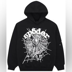Black Sweatshirt with Striking Spider Web Design